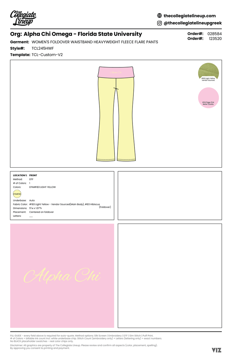 WOMEN'S FOLDOVER WAISTBAND HEAVYWEIGHT FLEECE FLARE PANTS