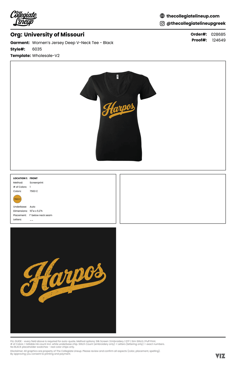 WOMEN’S JERSEY DEEP V-NECK TEE — Black