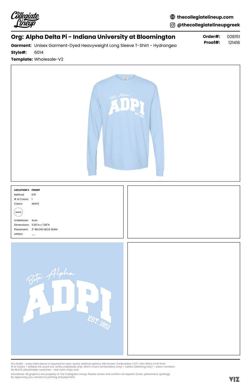 GARMENT-DYED HEAVYWEIGHT LONG SLEEVE T-SHIRT — Light Blue
