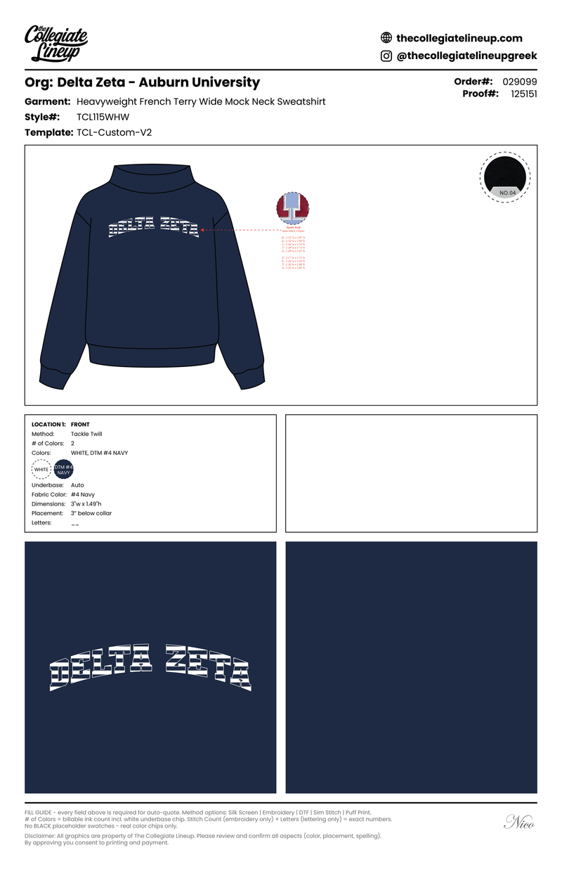 Heavyweight French Terry Wide Mock Neck