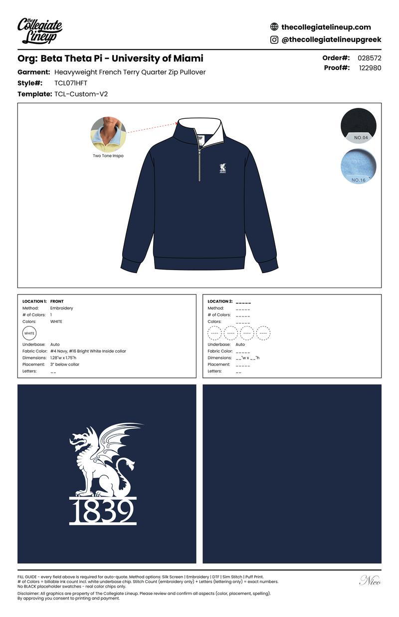 HEAVYWEIGHT FRENCH TERRY QUARTER ZIP PULLOVER