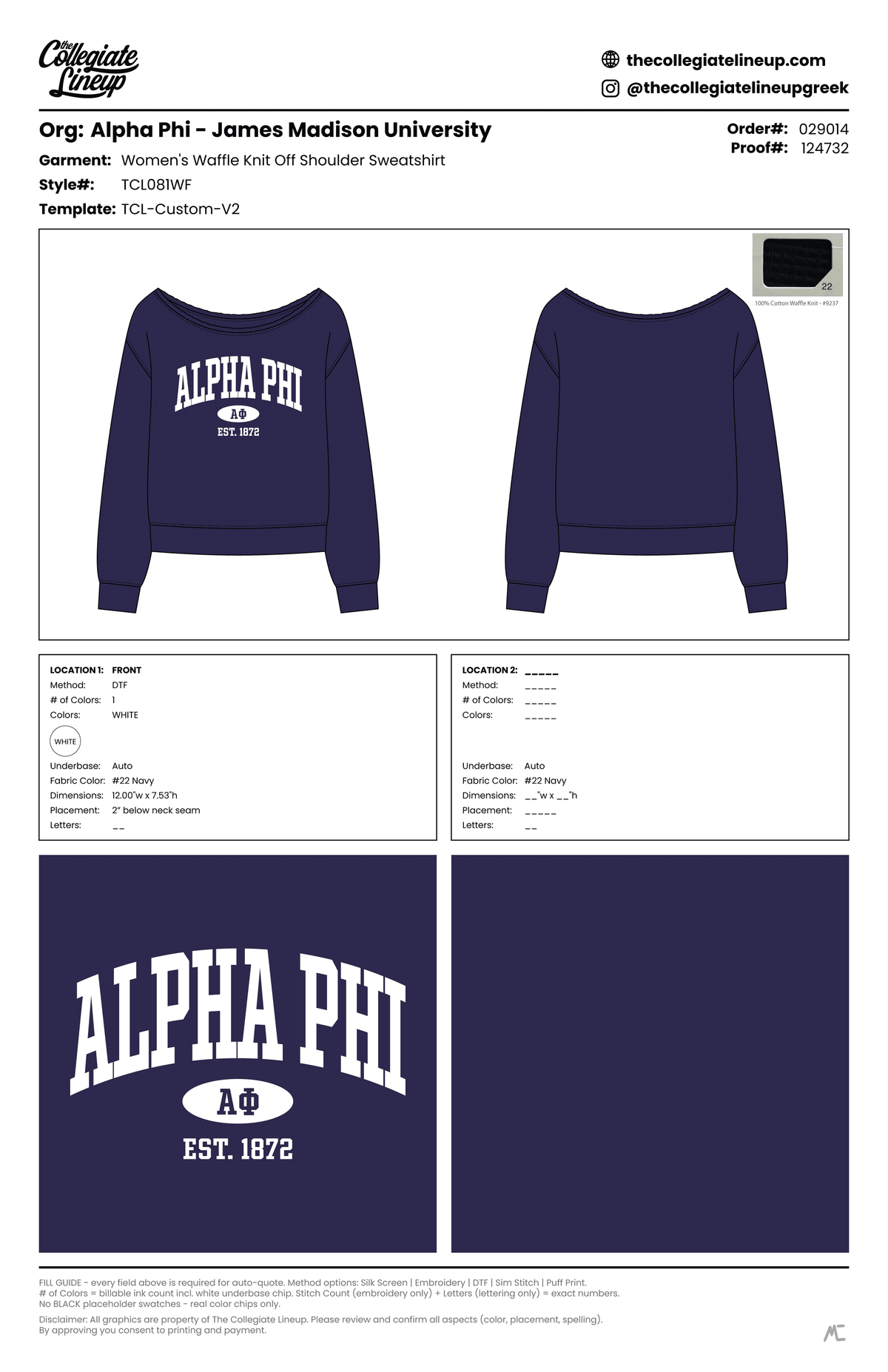 WOMEN'S WAFFLE KNIT OFF SHOULDER SWEATSHIRT