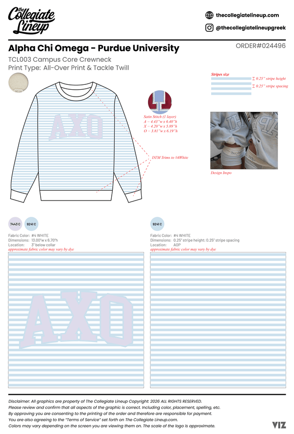 Alpha Chi Omega Purdue University #24496 Individual Shipping