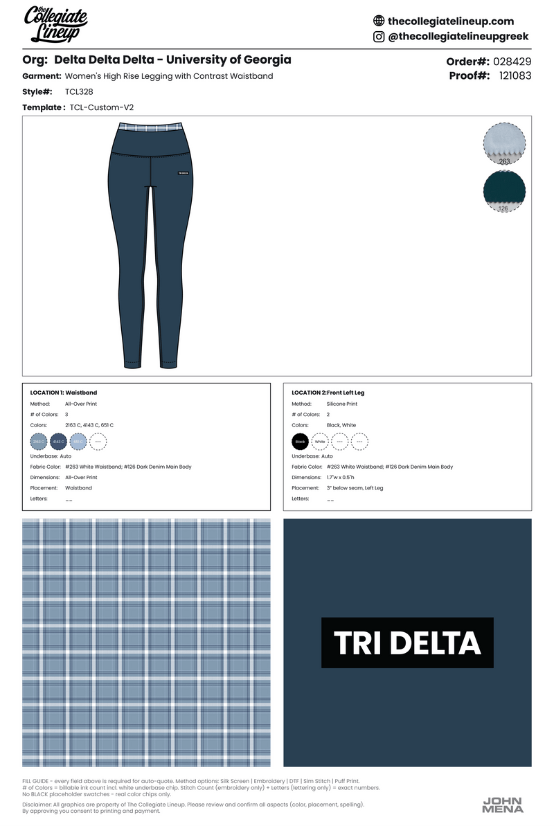 WOMEN'S HIGH RISE LEGGING WITH CONTRAST WAISTBAND — Dark Denim