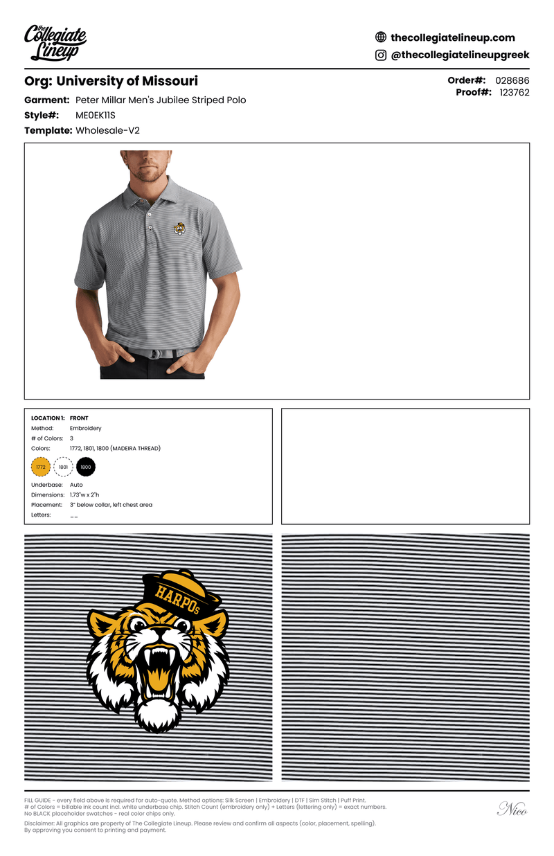 PETER MILLAR MEN'S JUBILEE STRIPED POLO — Customer Request