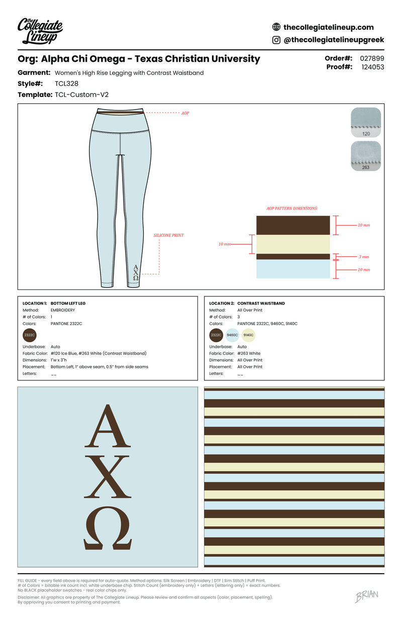 WOMEN'S HIGH RISE LEGGING WITH CONTRAST WAISTBAND — Ice Blue