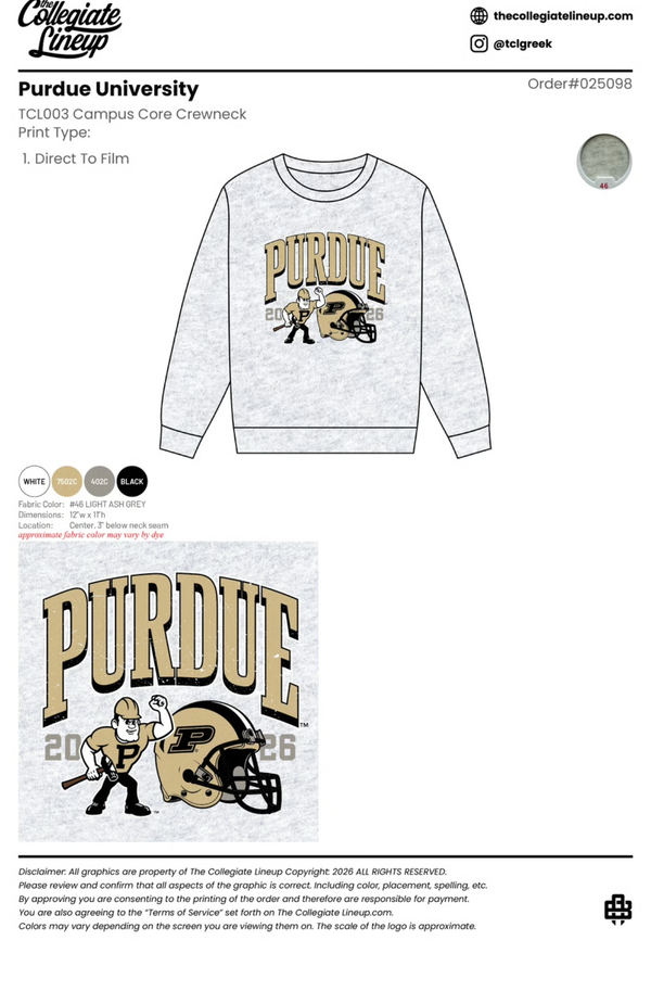 Purdue University #25098 Individual Shipping