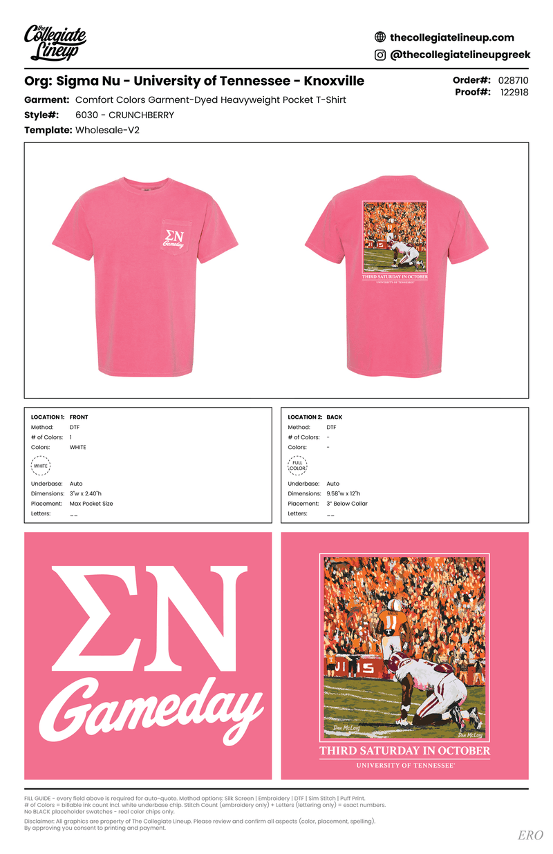 Garment-Dyed Heavyweight Pocket T-Shirt 6030 — Neon Pink
