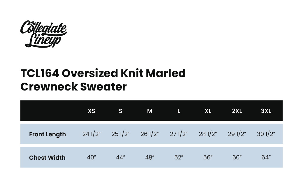 Size Chart 1 for Delta Zeta Live Sale #2026 - Marled Sweater - Individual Shipping