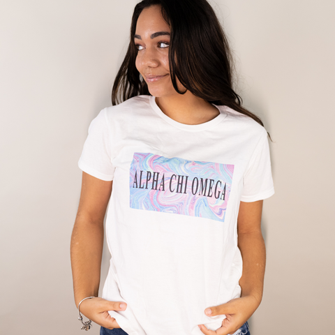Colorful Marble T-Shirt (Sororities G-Z) - The Collegiate Lineup